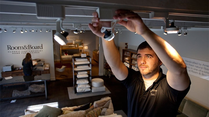 Philips overhead lighting in use at Room and Board