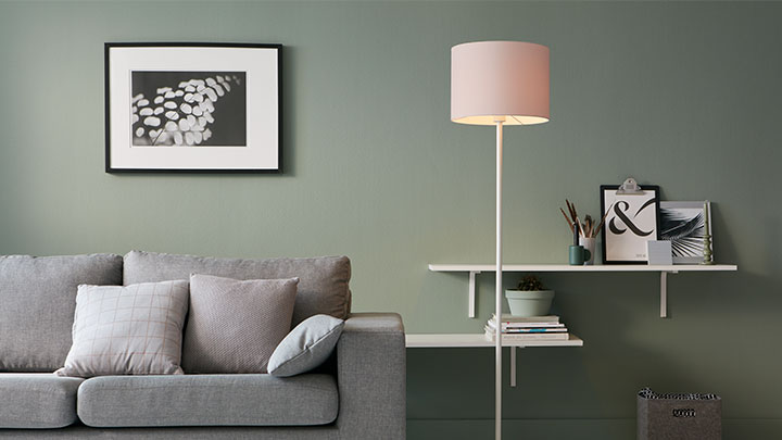 Philips LED floor lamp placed in a living room
