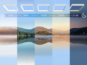 Philips Skylight Auto Day Rhythm reflects the natural rhythm of daylight