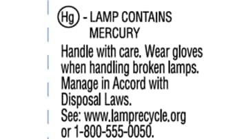 mercurt hg lamp label